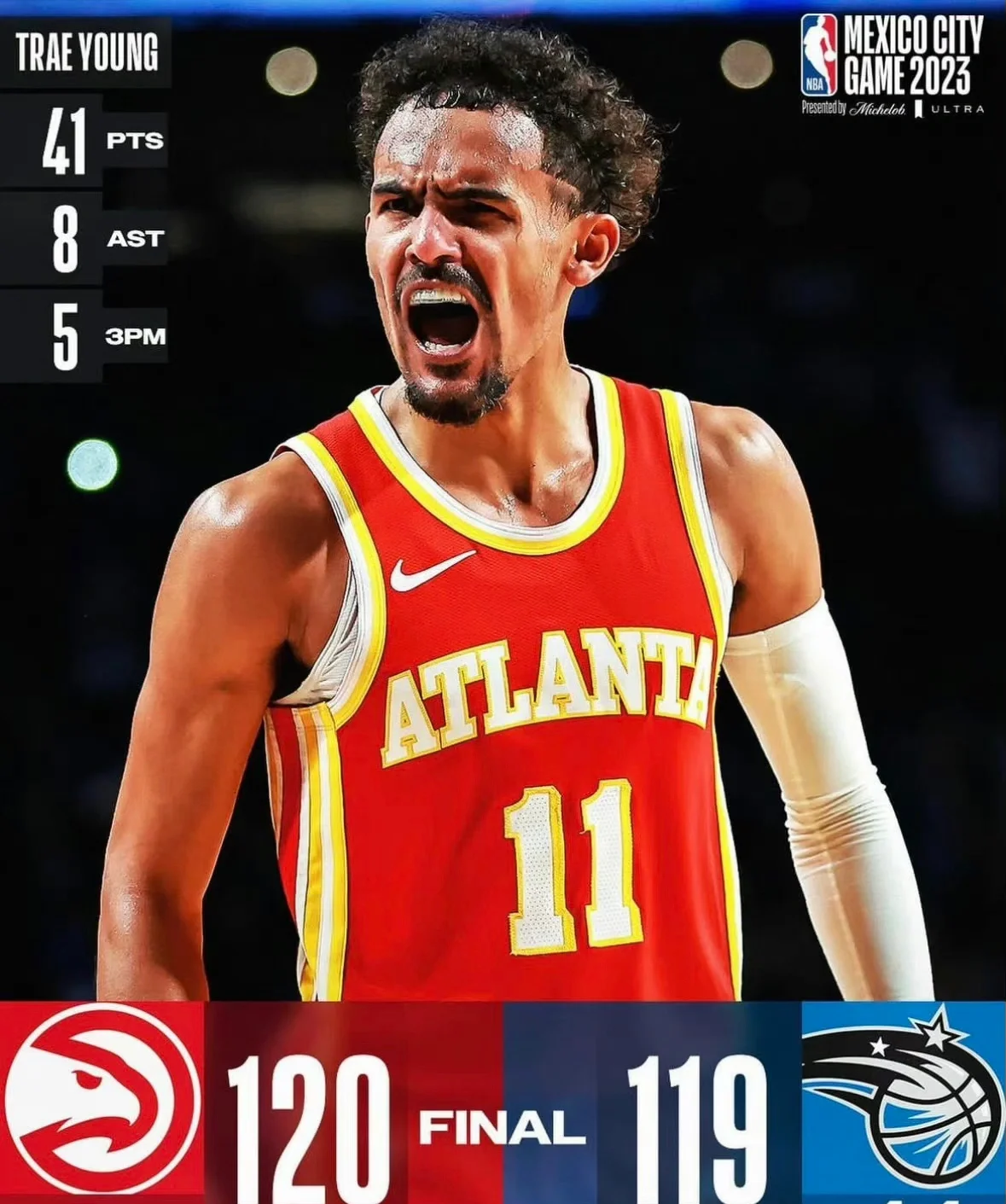 老鹰主场惜败尼克斯，特雷-杨崭露头角狂轰全场最高分的简单介绍